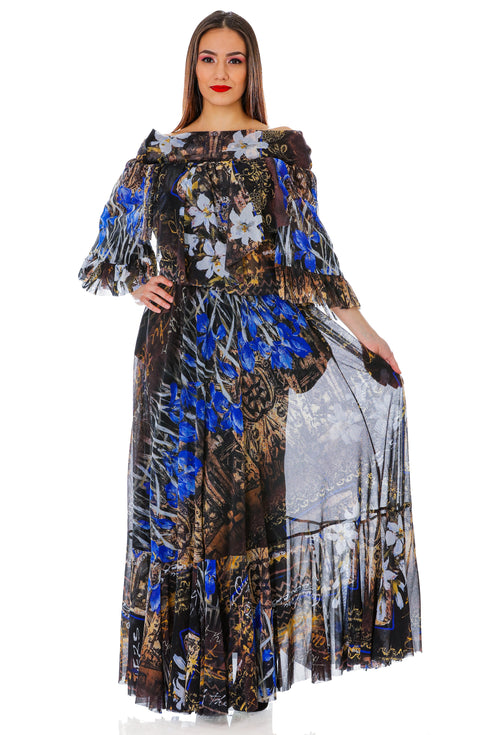 Rochie tull imprimat T-64